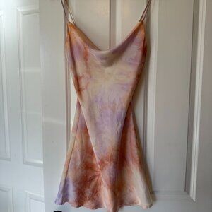 Tie Dye Satin Mini Dress